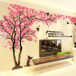 Large 3D DIY Acrylic Mirror Wall Stickers Art Mural Wall Sticker Home Decoration Decals Living Room Sofa TV Background Wallpaper T200111