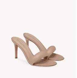 Summer sandal gianvitoRossi Bijoux 85mm leather mules heels calf skin leather summer designer slip on woman high heels wedding party dress pumps with box 35-43