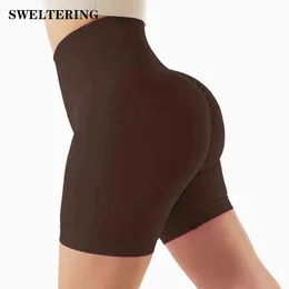 Nuove donne pantaloncini sportivi per ciclismo jogging fitness vita alta push up palestra leggings abbigliamento yoga J220706
