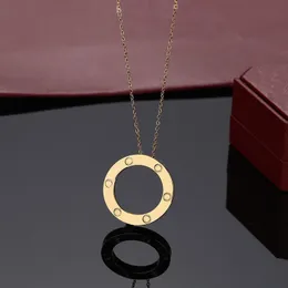 Luxury jewelry designers necklaces 6 diamond for women Titanium Steel gold platinum rose silver self pendant love necklace womans jewellery wedding gift