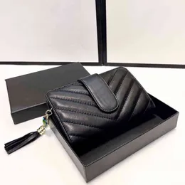 Classic Vintage Wallet Unisex Bags Leather Luxury Designer Brand Purses Tassel Decoration Card Holder 220325