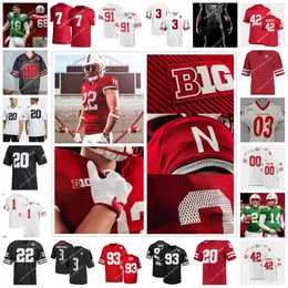 NCAA Özel Nebraska Cornhuskers College Futbol Dikişli Formalar 93 NDAMUKONG SUH 2 Adrian Martinez 3 Taylor Martinez 80 Kenny Bell 4 Lavonte David 7 Scott Frost