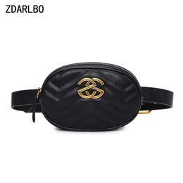 Hohe Qualität Frauen Fanny Pack PU Leder Taille Tasche Weibliche Banana Gürtel Schulter Crossbody Brust Designer Luxus Handtasche 220324