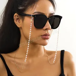 Correntes de óculos de sol para mulheres acrílicas pérolas óculos de pérola copos de cordão 2022 Novas jóias de moda por atacado