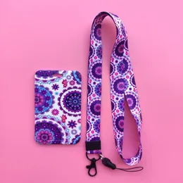 Card Holders Mandala Style ID Credit Bank Holder Students Bus Case Lanyard Child Visit Door Identity Badge Cards CoverCard