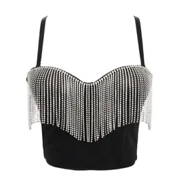 Sexig Tassel Niglub Push Up Bralette med inbyggd BRA Besökta för att slita ut Corset Toppar Kvinna Camis Crop Top 220407