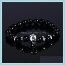 Beaded Strands Bracelets Jewelry Fashion Natural Stones Skl Bracelet For Women Lava Stone Beads And Tiger Eye Men Drop Delivery 2021 Wvbnr