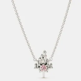 Disny 50th Fantaxyland Castle مصمم مجوهرات أصيلة Pandora 925 Sterling Silver Designer Necklace for Women Pendant Party Birthday Gifts 420173088795
