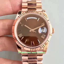 EW Factory Orologi di qualità eccellente 40mm Day-Date President 228235 Vetro zaffiro Oro rosa 18 carati CAL.3255 Movimento meccanico automatico Orologio da uomo Orologi da polso da uomo