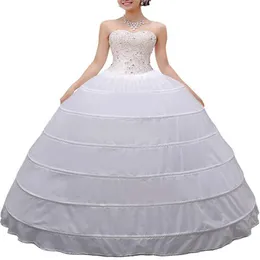 High Quality Women Crinoline Petticoat Ballgown 6 Hoop Skirt Slips Long Underskirt for Wedding Bridal Dress Ball Gown201t