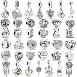 Nowe popularne 925 Sterling Silver Hollow Love Mom korona paciorki wisiorek dla bransoletka Pandora naszyjnik panie męska biżuteria akcesoria mody oferta specjalna