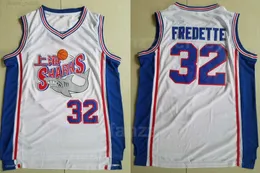 Men Moive Shanghai Sharks 32 Jimmer Fredette Jerseys Basketball University College Team Color White Stitched Breathable Pure Cotton Sports Good Quality On Sale
