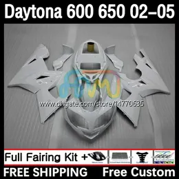 Daytona650 için OEM gövdesi600 2002-2005 gövdeye 7dh.39 Daytona 650 600 cc 600cc 650cc 02 03 04 05 Daytona 600 2002 2003 2004 2005 ABS Fairing Kit Parlatıcı Beyaz