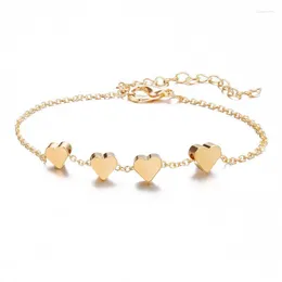 Link Chain Modyle 2022 Fashion Adjustable Heart Bracelet For Women Sample Jewelry Gift Inte22