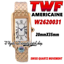 TWF 2022 WF2620031 Swiss Quartz Movement Lady Watch 35M White Roman Dial Sapphire Rose Gold Case 316L Stainless Steel Bracelet Super Edition Womens Eternity Watches