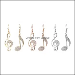 أذن الكفة أجهزة المجوهرات العصرية ثلاثية الموسيقى الثامنة Clef Note Fish Hook Dangle Elegence Women Case as Ladies v Dhufe