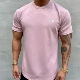 T-shirt Uomo Estate Abbigliamento da palestra Bodybuilding Fitness Allentato Casual Stile di vita Abbigliamento T-shirt Streetwear Maglietta Hip-Hop 220707