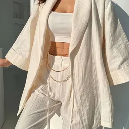 Women Casual Tracksuit Pants Set Long Sleeve Loose Shirt Tops And High Waist Pants Two Piece Set Summer Trousers Outfits 220704