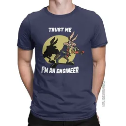 Trust Me Im An Engineer T Shirt For Men Pure Cotton Vintage T-Shirt Round Neck Engineering Tees Classic Clothes Plus Size 220505