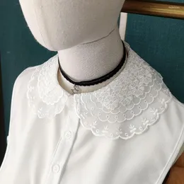 Laço amarra feminina renda floral lapela colar falsa para blusa de blusa de suéter ternos de vestido de colarinho destacável Fuax col da decoração Fred22
