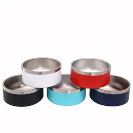 Stor 64 oz hundskål rostfritt stål husdjur skålar mat matare pulverrock metall termo skålar för hundar