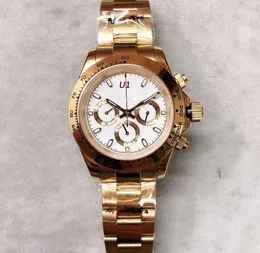Uhrwerk Uhren Qualitätsuhr Stahl Gelbgold 40 mm Automatik 3866 Mechanisches Uhrwerk Saphirglas Keramiklünette Herrenuhren mit silbernem Zifferblatt