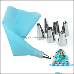 Baking Pastry Tools Bakeware Kitchen Dining Bar Home Garden Sets Sile Kitchen Accessories Icing Pi Cream Bag 6 S Dhfpw