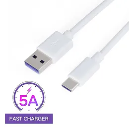 5A 1m 2m 1,5 m vit svart typ C S20 S10 Obs 20 laddare USB -laddningskabel för Samsung Fast Charger