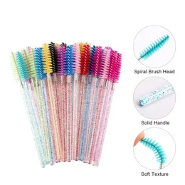 50 Teile/paket Einweg Kristall Transparent Make-Up Pinsel Tragbare Falsche Wimpern Hilfsmittel Diamant Griff Mascara Stick Solide Wimpern Kamm Schönheit Verlängerung werkzeug LT0072