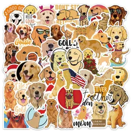 Ny sexig 50st Golden Retriever Cute Cartoon Animal Graffiti Sticker Bagage Motorcykel Laptop Guitar Kids Classic Toys Sticker Decals