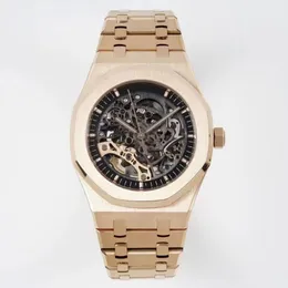 Hollow Out Mens Watch Otomatik Mekanik Saatler 41mm İş Knowlwatches Fashion Tüm Paslanmaz Çelik Kol saati Montre de Luxe Kelebek Toka