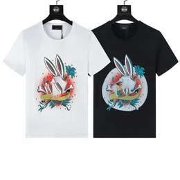 ファッション tシャツウサギのプリントカジュアル Tシャツ男性夏半袖トップ綿クルーネックストリートスリムフィットヒップホップ tシャツプラスサイズサイコバニー Tシャツ