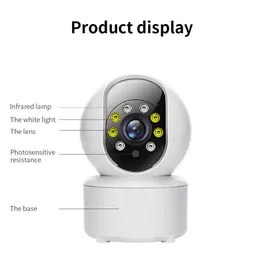 Tuya 2MP Telecamera di sicurezza WIFI 2.4G Visione notturna Panoramica a 360 gradi Indoor Home IR Telecamera di sorveglianza wireless Outdoor Audio bidirezionale Baby Monitor Supporto CCTV 128G TF