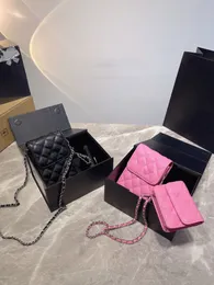 Różowa łańcucha torba na telefon komórkowy Projektant luksusowy 5A wysokiej jakości mody damskiej bankietu torebka monety do pachy