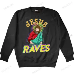 Jesus Raves Saint Becomes A DJ EDM Party Anime Hip Hop Men Harajuku hoody long sleeve Print hoodies Fashion Chic Men hoodie 220809