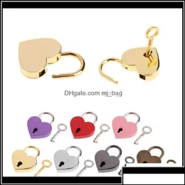 Door Locks Hardware Building Supplies Home Garden Heart Shaped Vintage Mini Love Padlocks With Key For Handbag Small Lage Bag Diary Book D