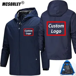 McSorely Spring Custom Men Jacket Diy Print Zipper Coat Windproof Pracking Jacket Jackets Outdoor Switchswear 220808