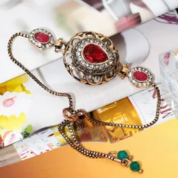 Łańcuch Link Neovisson Bransoletka dla kobiet zabytkowa złota kolor biżuterii Turkish etniczny ślub Regulowany na nadgarstek