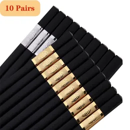 10Pairs 2427cm pauzinhos de pauzinhos não deslocam sushi stick alimento aloy aloy clipe de sushi pauzinhos de panela reutilizável presente de tabela de mesa 220727