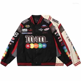 Män Jackor Broderi Bokstav Harajuku Baseball Jacka Kappor Herr Dam Hip Hop MM Tryckt Patch Varsity Bomber M-2XLMen's