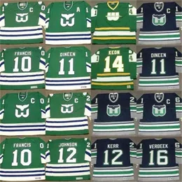 MThr Whalers RON FRANCIS KEVIN DINEEN MARK JOHNSON TIM KERR DAVE KEON TIPPETT BOBBY HULL PAT VERBEEK MIKE ROGERS WESLEY Hockey Jerseys