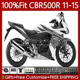 Injektionsformmissor för Honda CBR 55 R CC 500R RR CBR500R 11 12 13 14 15 Back White Body 126No.43 CBR500RR 2011 2012 2013 2014 2015 CBR500 RR 11-15 OEM BOARDWORK KIT