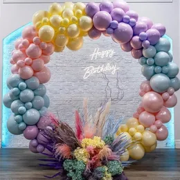 162pcs بالونات معكرون طقم الباستيل البالون قوس قوس قزح البالونات سلسلة عيد ميلاد البالونات استحمام الطفل ديكور حفل زفاف 220523