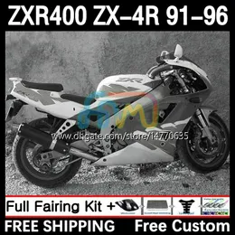 Bodywork Kit för Kawasaki Ninja ZXR-400 ZX 4R Cowling ZXR 400 CC 400cc Fairing 12dh.121 ZX-4R ZXR400 91 92 93 94 95 96 ZX4R 1991 1992 1993 1994 1995 1996 Body White Black