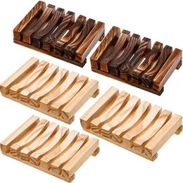 Wood Soap Hollow Rack Tray Holder Bathtub Shower Toilet Soap Dishes