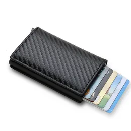 Card Holders Ultra Thin Wallet Metal Card Bag Men's Leather Wallet