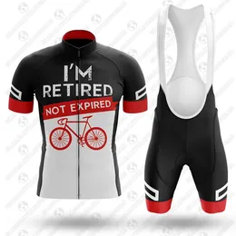 2024 Ny pensionerad inte giltig cykeltröja 19D -cykel shorts set ropa ciclismo mens sommar snabb torr cykling maillot bottenkläder