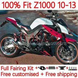 Injection Mold Fairings For KAWASAKI NINJA Z-1000 Z 1000 R 2010-2013 Years Bodys 20No.48 Z-1000R Z1000 10 11 12 13 Z1000R 2010 2011 2012 2013 OEM Bodywork red silver