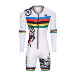 2022 Rainbow Mens Ciclismo Jersey Set Skinsuit Manga Longa Triathlon Speedsuit Ciclismo Roupas Ciclismo Jumpsuit