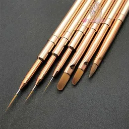 3D -акриловое искусство щетка роскошная металлическая ручка с полным розовым золотом.